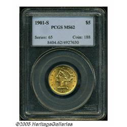 1901-S $5 MS62 PCGS. This is an ideal coin for th