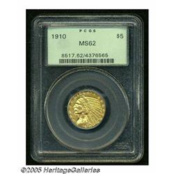 1910 $5 MS62 PCGS. A beautiful golden-brown piece