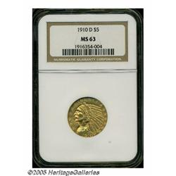 1910-D $5 MS63 NGC. Although this is not consider