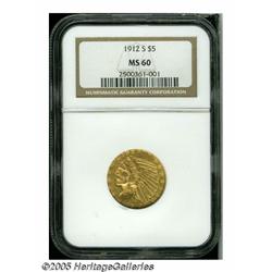 1912-S $5 MS60 NGC. The 1912-S is a scarce and hi