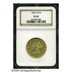 1844-O $10 XF45 NGC. A nicely detailed and bright