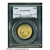Image 1 : 1880 $10 MS62 PCGS. Bright apricot-gold surfaces 