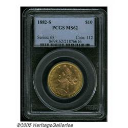 1882-S $10 MS62 PCGS. A moderately scarce S-mint 