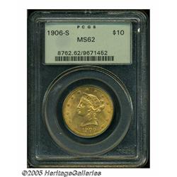 1906-S $10 MS62 PCGS. A lustrous and boldly struc