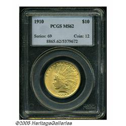 1910 $10 MS62 PCGS. The sweep of the satin luster