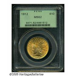 1912 $10 MS62 PCGS. A lustrous orange-gold type c