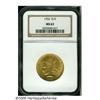 Image 1 : 1932 $10 MS63 NGC. Greenish-gold lustrous surface