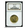 Image 1 : 1932 $10 MS64 NGC. Lustrous surfaces display peac