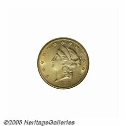 1858-S $20 AU58 NGC. Sharply struck and fully lus