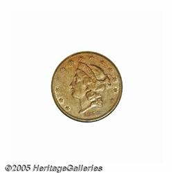 1859-S $20 AU53 NGC. FS-011, Breen-7199. Doubled 