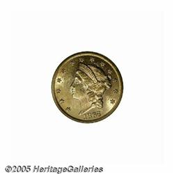 1865 $20 MS61 ICG. Ex: Bass. The 186 in the date 