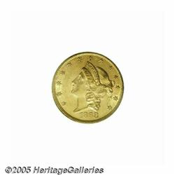 1868-S $20 AU58 PCGS. This piece is somewhat soft