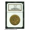 Image 1 : 1872 $20 AU53 NGC. Peach-gold surfaces display tr