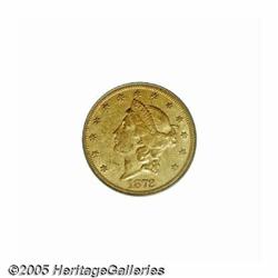 1872-CC $20 XF40 PCGS. Honey-gold surfaces have s