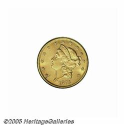 1876 $20 MS62 PCGS. The reddish-gold surfaces sho