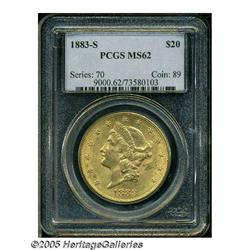 1883-S $20 MS62 PCGS. Sweeping luster and a solid