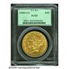 Image 1 : 1884-CC $20 AU50 PCGS. An impressive Carson City 