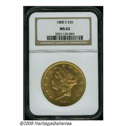 1888-S $20 MS62 NGC. The 1888-S double eagle is m