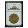Image 1 : 1889-S $20 MS62 NGC. This '89-S double eagle disp