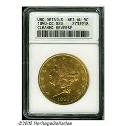 1890-CC $20 --Cleaned Reverse--ANACS. Unc Details