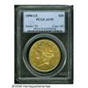 Image 1 : 1890-CC $20 AU55 PCGS. Nearly fully lustrous with