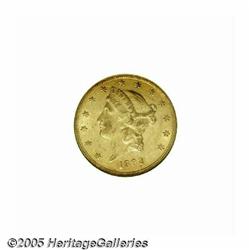 1892-CC $20 AU58 NGC. This relatively low mintage