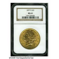 1897-S $20 MS63 NGC. The design elements are shar