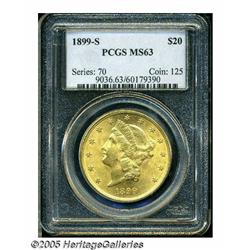 1899-S $20 MS63 PCGS. The surfaces are pleasing f