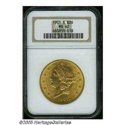 1901-S $20 MS62 NGC. This San Francisco Double Ea