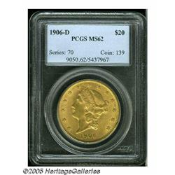 1906-D $20 MS62 PCGS. This is an extremely import
