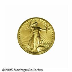 1907 $20 High Relief, Wire Rim MS61 NGC. Bright g