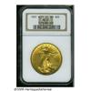 Image 3 : 1907 $20 High Relief, Wire Rim MS61 NGC. Bright g