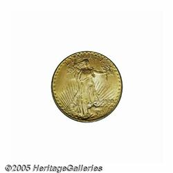 1908 $20 No Motto MS66 PCGS. Uncommonly smooth wi