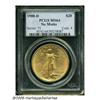 Image 1 : 1908-D $20 No Motto MS64 PCGS. Lustrous and boldl