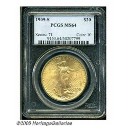 1909-S $20 MS64 PCGS. After the hoard of 1909-S S