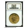Image 1 : 1909-S $20 MS64 NGC. A lustrous and moderately ma