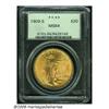 Image 1 : 1909-S $20 MS64 PCGS. The apricot-gold surfaces a