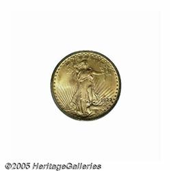 1922 $20 MS65 PCGS. Boldly struck with pleasing s