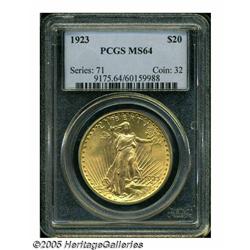 1923 $20 MS64 PCGS. The 1923 becomes somewhat dif