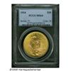 Image 1 : 1924 $20 MS64 PCGS. A richly frosty appearance on