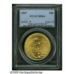 1927 $20 MS64 PCGS. Sharply struck with rich mint