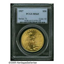 1927 $20 MS65 PCGS. With bright, shimmering, lust