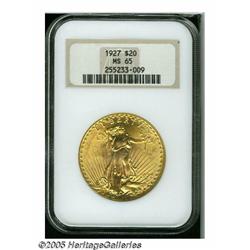 1927 $20 MS65 NGC. Potent cartwheel luster invigo