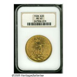 1928 $20 MS65 NGC. This splendid Gem provides bri
