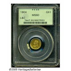 1904 G$1 Lewis and Clark MS60 PCGS. Boldly struck