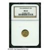 Image 1 : 1916 G$1 McKinley MS62 NGC. Peach-gold surfaces d