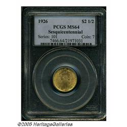 1926 $2 1/2 Sesquicentennial MS64 PCGS. A lustrou