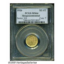 1926 $2 1/2 Sesquicentennial MS64 PCGS. Both side