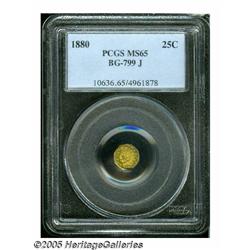 1880 25C Indian Octagonal 25 Cents, BG-799J, R.3,