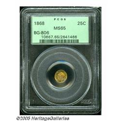 1868 25C Liberty Round 25 Cents, BG-806, R.3, MS6